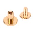 thumbnail image 3 of 200 Set Chicago Screws Set 9.5x8mm Hard Thick Brass Uniform Coating Leather Screw Rivets for Photo Album Gold, 3 of 9