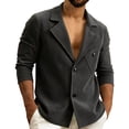 thumbnail image 4 of ZVNAΖH Men's Corduroy Blazer Jacket, Two-Button Notch Lapel Casual Sport Coat with Buttoned Chest Pocket, Long Sleeve Relaxed Outerwear, S-3XL, 4 of 9
