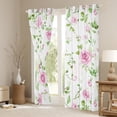 thumbnail image 3 of Manfei Pink Flower Floral Blackout Curtains Set of 2 (52x84 Each),Romantic Rose Window Curtains,Green Leaves Curtains and Drapes For Girl Child,Ultra Soft Home Decor, 3 of 6