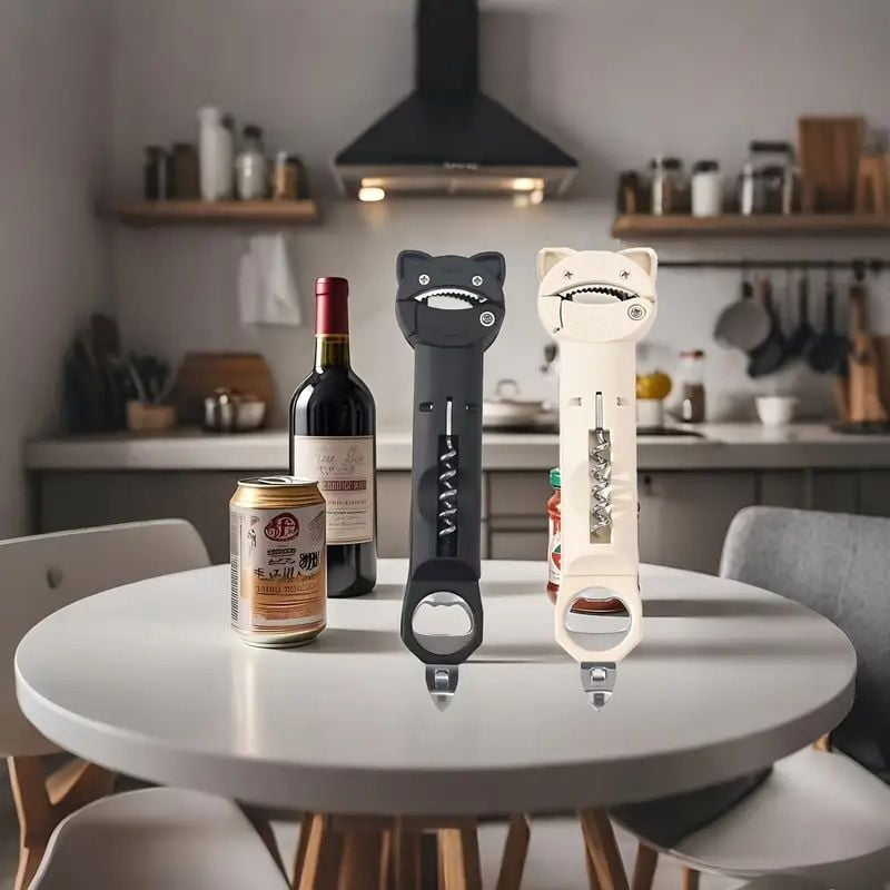 Retractable Magnetic Can Opener 4-in-1 5-in-1 Multifunctional Can And Bottle Opener, Ideal For Seniors With Arthritis Hand Weakness, Practical Kitchen Lid Opening Tool