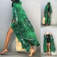 thumbnail image 3 of Women Bohemian Tie-Dye Print Hooded Kimono Cardigan Long Sleeve Open Front Swimsuit Cover Up Side Split Robe Beachwear with Pockets, 3 of 16