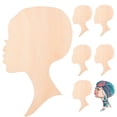 thumbnail image 5 of WHAMVOX 10Pcs Unfinished Wood Cutouts Creative African Woman Head Shape Blank Slices for Crafts, 5 of 8