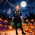 thumbnail image 2 of REDARER Girls Halloween Cat Cosplay Tutu Dress Cat Face Print Puff Sleeve Gown with Cat Ear Headband for Stage Show Trick or Treat Fancy Dress Party Outfit,8-9 Years, 2 of 8