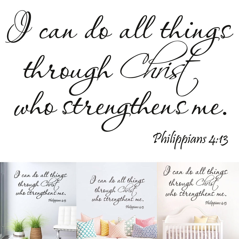 I Can Do All Things Through Christ Bible Quote Removable Pvc God Wall