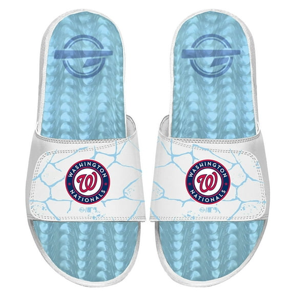 Men's ISlide  White Washington Nationals Ice Gel Slide Sandals