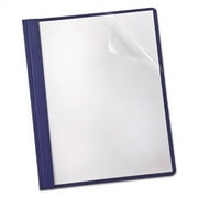 Clear Front Linen Report Cover, Three-Prong Fastener, 0.5" Capacity, 8.5 X 11, Clear/navy, 25/box | Bundle of 2 Boxes