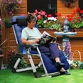 thumbnail image 3 of ABORON Zero Gravity Chair Set of 2, Lawn Recliner, Reclining Patio Lounger Chair, Folding Portable Chaise with Detachable Soft Cushion, Cup Holder, Headrest, Support 440 LBS, 3 of 9