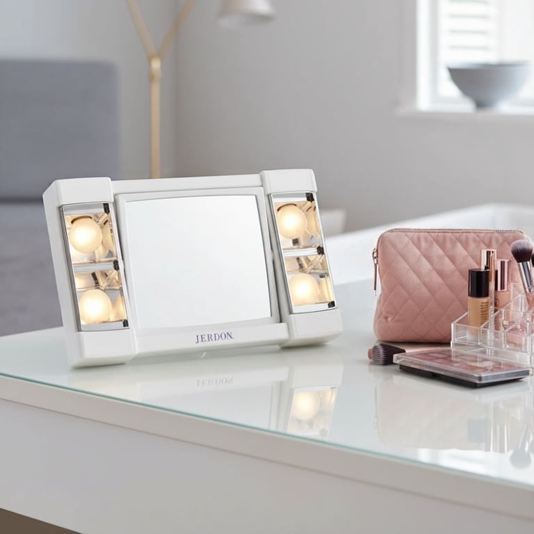 Jerdon Go Lightly Makeup Mirror with Lights, 3X-1X photo 8