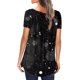 thumbnail image 3 of Gibobby Camiseta Powerblend con Cuello en V Camiseta de manga corta con cuello redondo para mujer con estampado de estrellado, camiseta informal ajustada, blus(Negro,G), 3 of 5