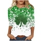 thumbnail image 3 of TaTaai Women's St. Patrick's Day Green Print T-Shirt Round Neck 3/4 Sleeve Loose Fit Casual Top Irish Festival Spring Holiday Blouse Gift, 3 of 5