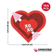 Brickcraft Bricktanicals Chocolate Box Building Kit (144-Piece Set), Heart-Shaped Candy Box, Valentines Day Gift, Brick Chocolates, Building Set