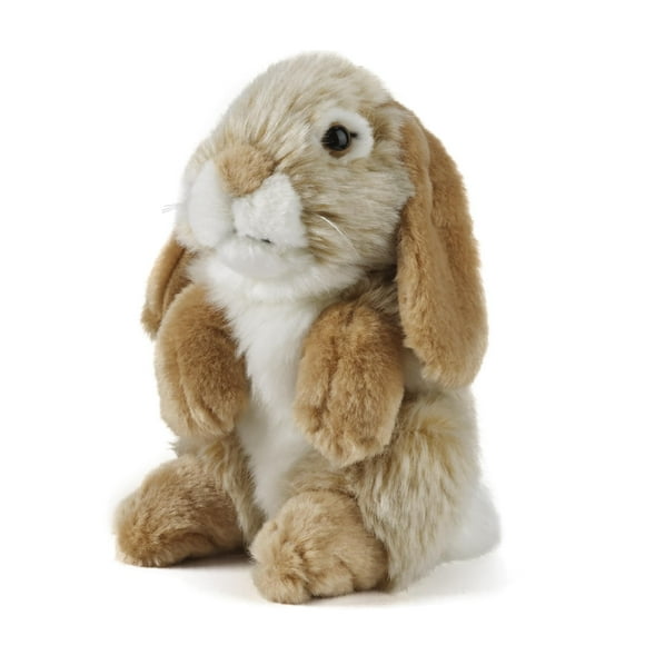 Animal de peluche Living Nature, conejo de orejas caídas sentado, marrón
