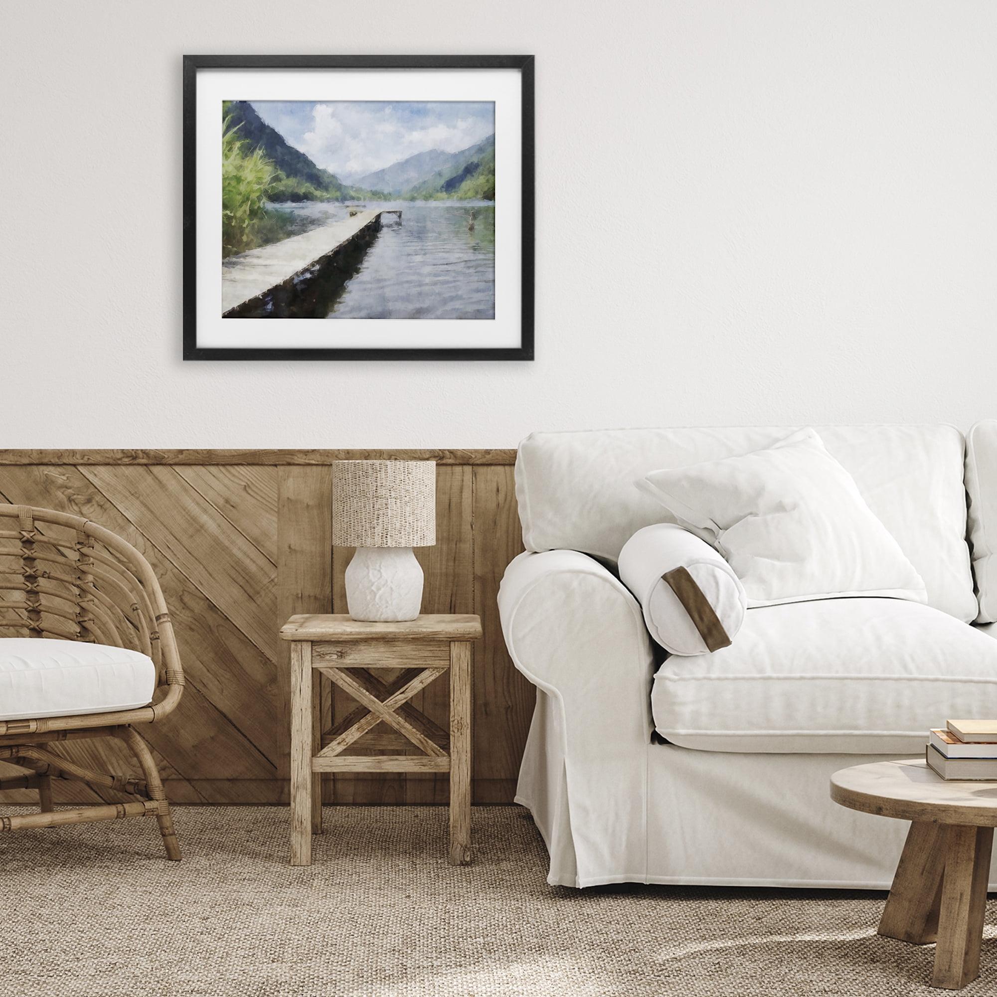 Stupell Industries Dappled Lake Dock Black Framed Print Under Glass, design by Kim Curinga