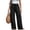 Black wide leg cargo pants for women a1, variant on Cagogo Women's Wide Leg High Waisted Cargo Pants with Pockets Casual Solid Loose Long Pants Workout Trousers for Street Lounge Travel, Black S