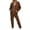 Coffee, variant on Women 2 Piece Tracksuit Set Full Zip Hooded Jacket Long Sleeve Jogger Pants Casual Loungewear Sweat Suit With Pockets Light Purple S