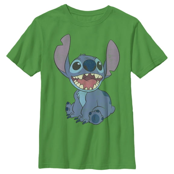 Boy's Lilo & Stitch Sitting Happily  Graphic Tee Kelly Green X Large