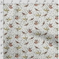 thumbnail image 3 of Soimoi Bird Printed, Cotton Satin Spandex Sewing Fabric By The Yard- 54 Inch WideDecorative Fabric For Dresses And Home Accents-White, 3 of 5