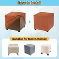 thumbnail image 4 of Square Ottoman Cover 18x18x18inch Polyester Ottoman Slipcovers, Orange, 4 of 6