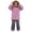 Pink, variant on Boys Girls 2 Piece Ski Suits Faux-F𝐮r Hood Puffer Jackets Bib Pants Skiset Kids Winter Snowboard Warm Snowpants Outfits