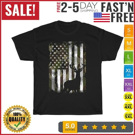 EverFind Camo American Flag Deer Elk Buck Hunting USA Hunter T Shirt Men Women Kid NEW Christmas Gift Shirt Sweater Hoodie