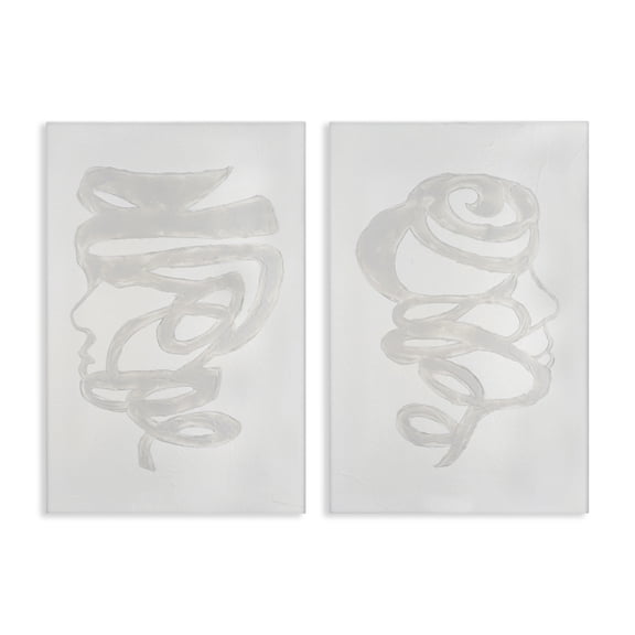Stupell Industries Minimal Coiled Spirals 2 Piece Canvas Wall Art Set design by Vanna Lam, 24 x 16