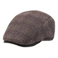 thumbnail image 2 of Newsboy Hats for Men, Retractable Invisible Earflap Caps - Classic Herringbone Tweed Wool Blend Flat Cap Ivy Cabbie Driving Hat, 2 of 8