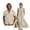 Beige Clouds, variant on FOR U DESIGNS Blue Clouds Print Linen-Style Couple Matching Outfits Men's Button Up Shirt and Women's Sleeveless Maxi Sundress with Pocket