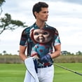 thumbnail image 4 of Lsque Chucky Pattern Golf Shirts for Men Dry Fit Print Moisture Wicking Performance Short Sleeve Polo Shirt-XX-Large, 4 of 7