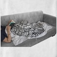 thumbnail image 5 of Floral Soft Flannel Fleece Throw Blanket, Detailed and Oriental Floral Motifs and Paisley Like Details, Cozy Plush for Indoor and Outdoor Use, 60" x 80", Charcoal Grey and White, by Ambesonne, 5 of 5