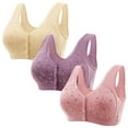 thumbnail image 1 of Dorinao Women Sexy Lace Front Button Shaping Cup Adjustable Shoulder Strap Large Size Bra, Multi-Color, XXL, 1 of 8
