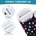 thumbnail image 3 of Yayeee 40oz Stainless Steel Tumbler with Straw and Handle Double-Wall Insulated Travel Water Bottle, Red Starry Pattern, 3 of 8