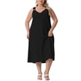 thumbnail image 1 of Vestido de verano sin mangas de talla grande para mujer Agnes Orinda, vestido maxi casual de tanque 1X negro, 1 of 5