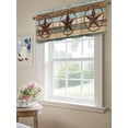 thumbnail image 6 of Farmhouse Country Star Valances for Windows, Rod Pocket Kitchen Valance Curtains - Soft & Washable Small Window Treatment for Living Room,&nbsp;Bathroom, Vintage Wooden Texture , 42x12 Inch, 1 Panel, 6 of 9