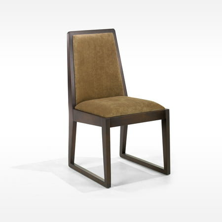 Obliq Fabric Side Chair - 2 Pack w/Walnut Frame-Color: Tobacco