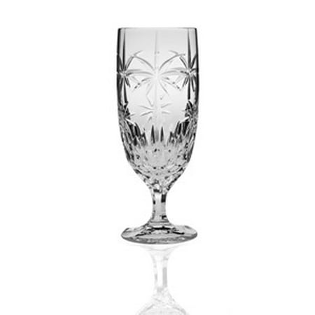 Palm Tree 14 oz. Clear Crystal Iced Tea Beverage Drinkware Glassware, Set of 4