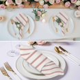 thumbnail image 2 of Red Striped Cloth Napkins, Rustic Red Stripe Modern Art Beige Washable and Reusable Dinner Napkins Set of 8, Table Napkin for Kitchen Party Birthday Wedding Hotel Housewarming 20"x20", 2 of 8