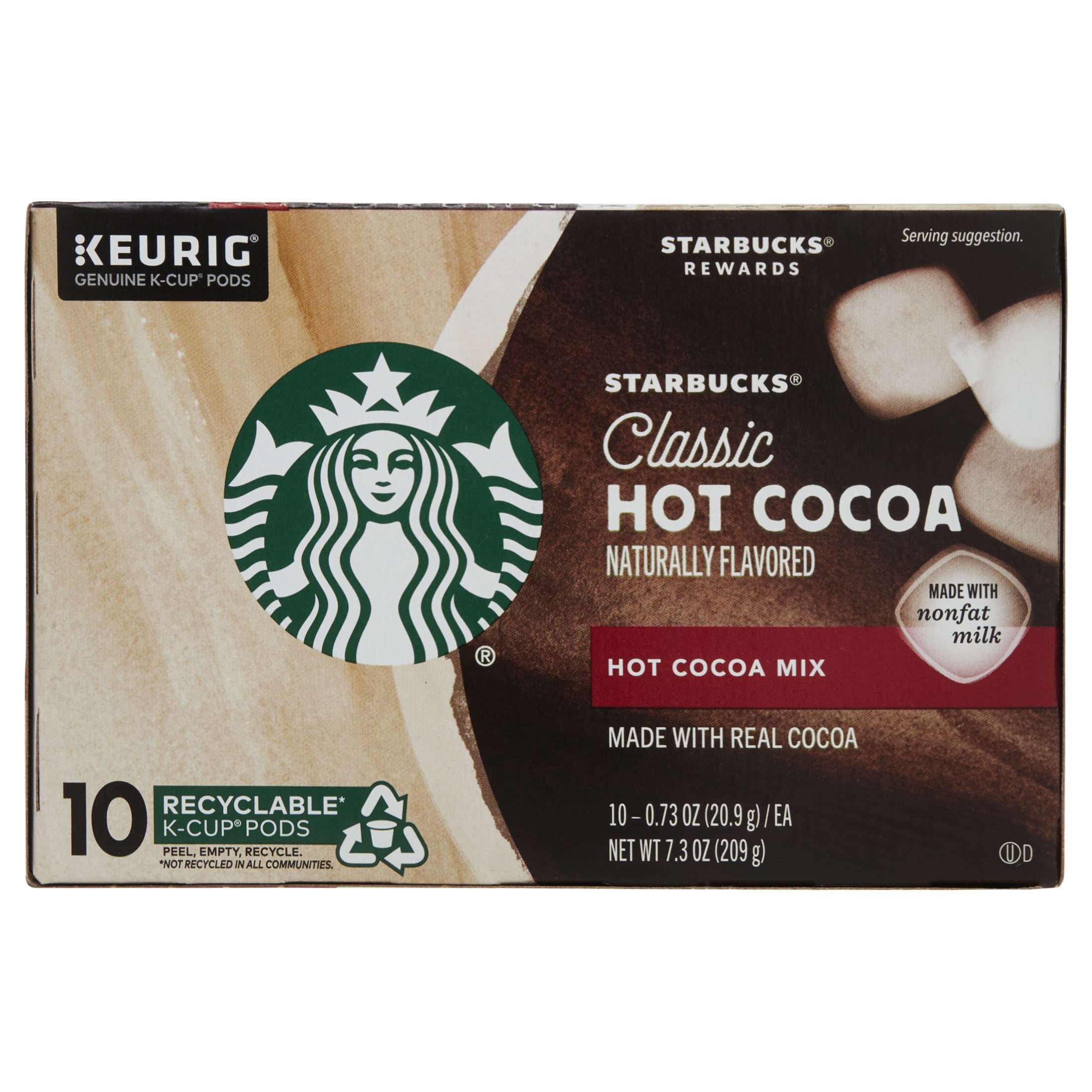 Starbucks Classic Hot Cocoa, K-Cup Coffee Pods, 10 ct