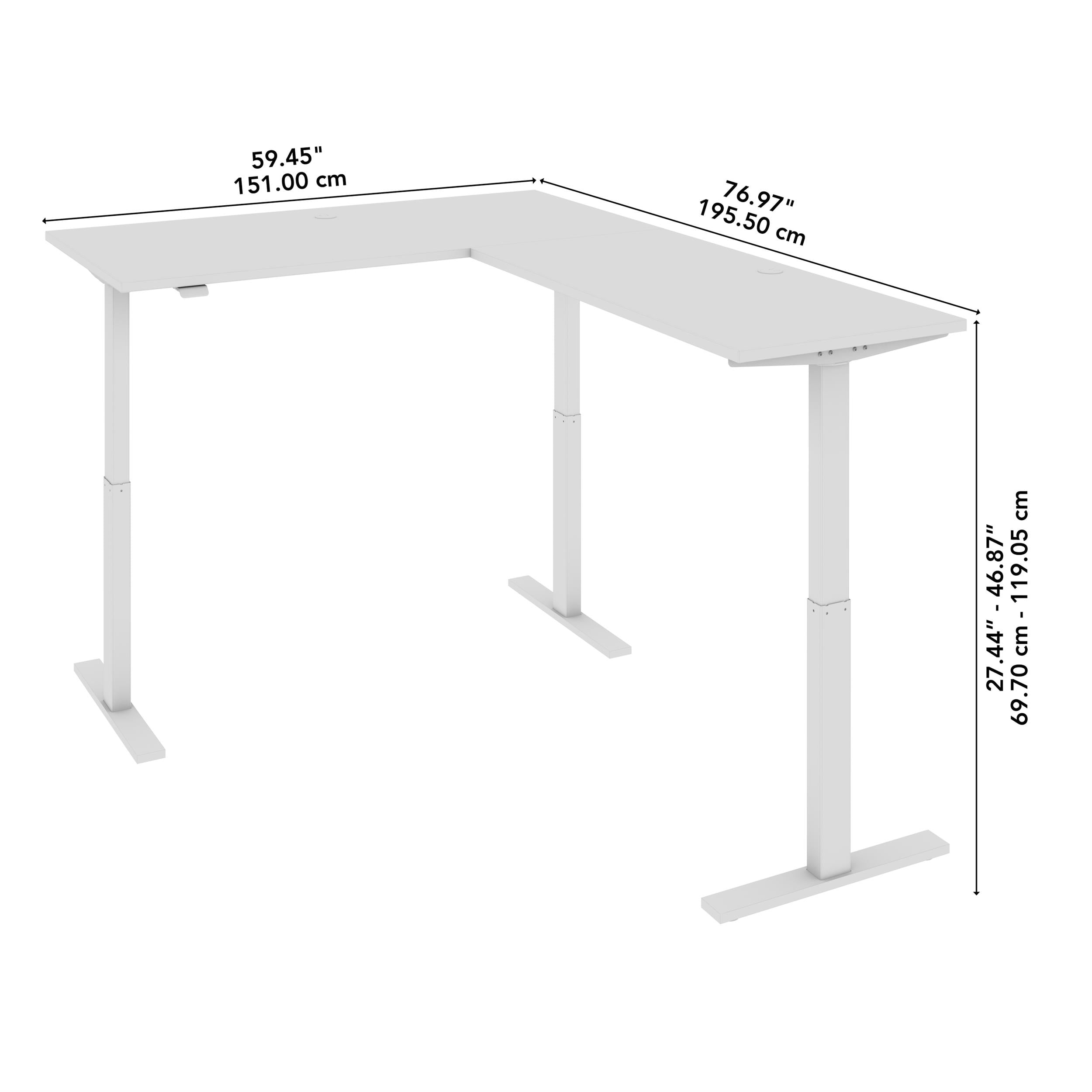 Move 60 Series 60W L Shaped Standing Desk in White - Engineered Wood
