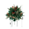 thumbnail image 3 of Lighted Christmas Planter Filler, Pre-lit Artificial Outdoor Decor with 60 LED Lights, Faux Pine Red Berries and Tripod Stake for Holiday Urns, Porch and Home Decor, 3 of 9