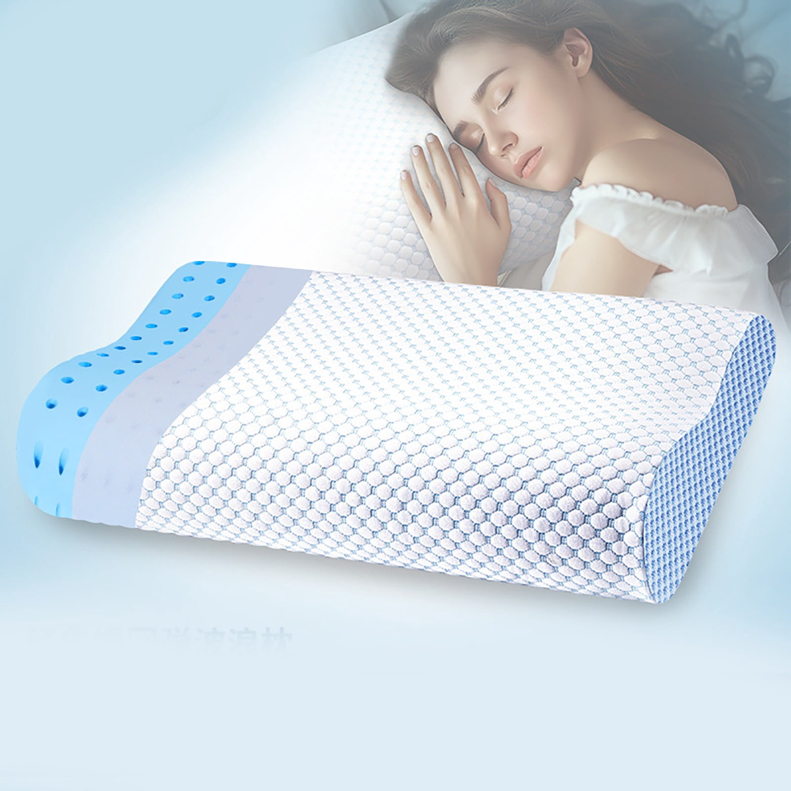 LYCAQL Memory Foam Pillows Neck Pillow for Sleeping Ergonomic Cervical Pillow Bed Pillow for Side Back Stomach Sleeper Orthopedic Contour Pillow for Neck and Shoulder Pain Relief
