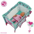 thumbnail image 5 of 509 Crew: Mint Heart - Dream n' Fun Doll Play Yard - Pink & Green, Portable Sleep Crib, Storage Pockets, Toys-Dolls-Stuffed Animals Accessory, Kids 3+, 5 of 8