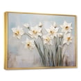 thumbnail image 2 of Designart "Minimalist White Daffodils" Daffodils Floater Framed Canvas Wall Art, 2 of 5