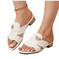 thumbnail image 4 of ATENAR Womens Sandals Fashion Solid Color Women Sandals Outdoor Shoes Women Brown 6, 4 of 9