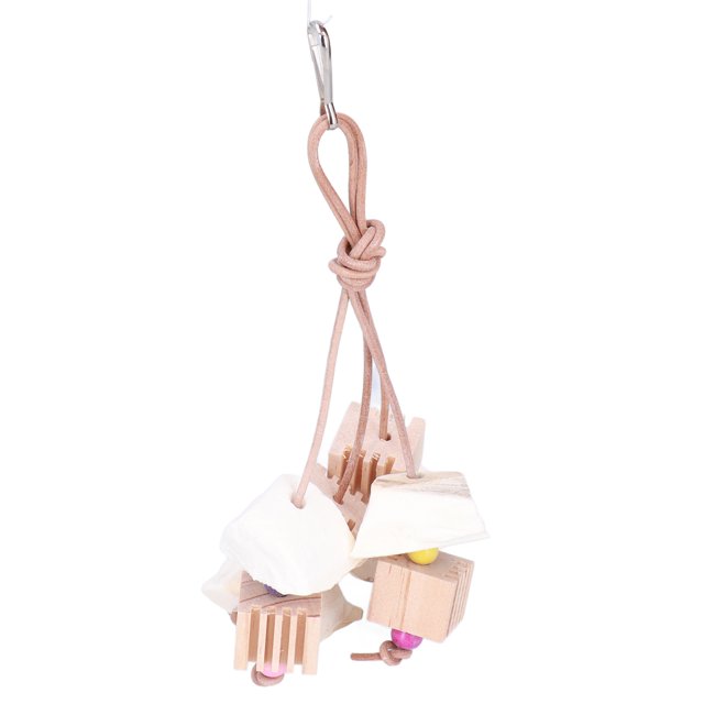 Juguete para masticar loros, madera Natural, hueso de sepia, colgante, dientes de pájaro, cuerda de molienda para periquitos