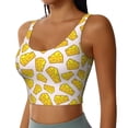 thumbnail image 2 of Rateoe Cheese Print Womens' Sports Bras Scoop Neck Sports Vest- Padded U Back Seamless High Impact Support-Large, 2 of 8