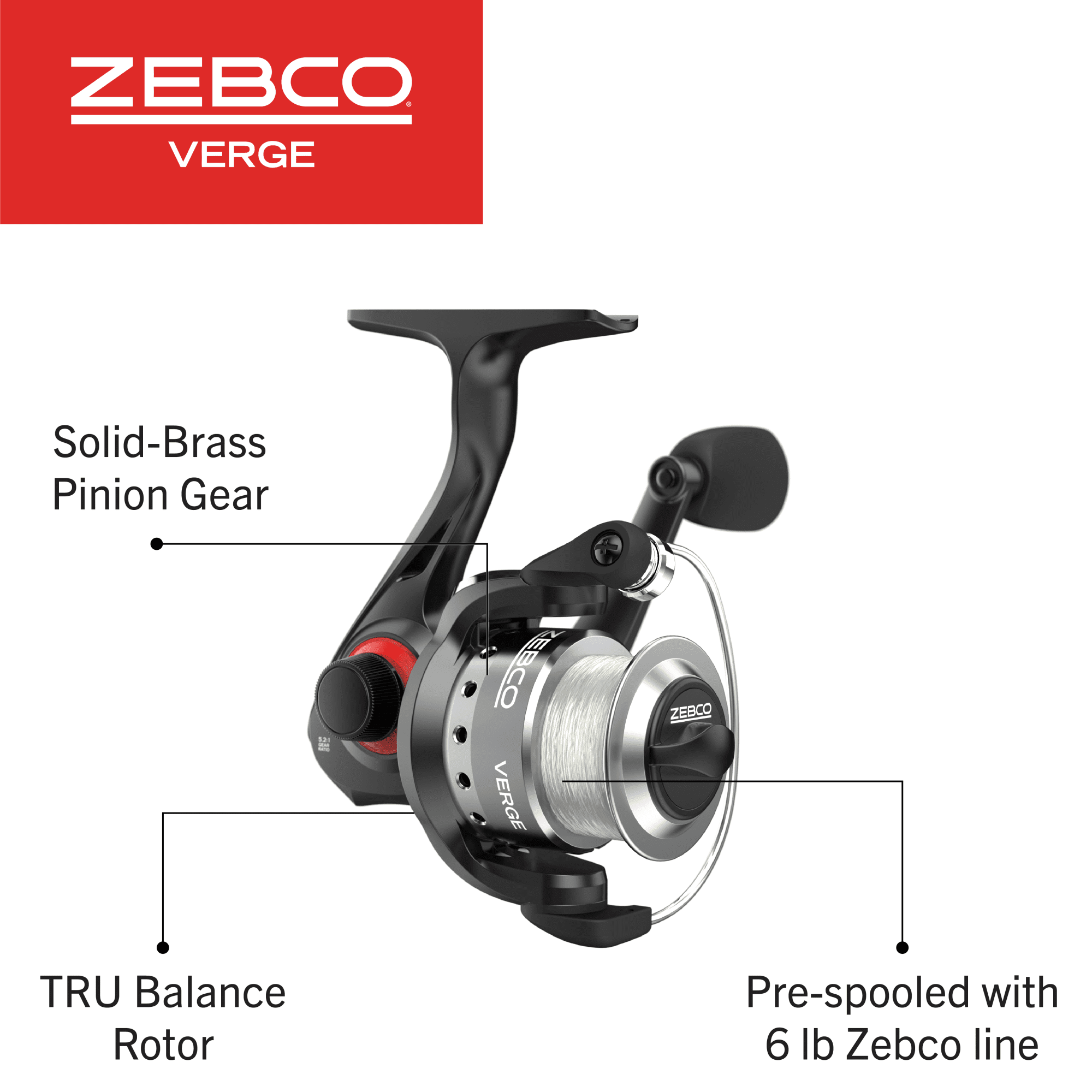 Zebco Verge Spinning Fishing Reel, Size 10 Reel, Changeable Right