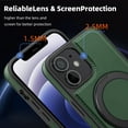 thumbnail image 7 of Allytechgroup Magnetic Case for iPhone 11, Built-in Invisible 360° Rotatable Kickstand, Compatible with MagSafe, PU Leather Slim Shockproof Protective Phone Case Cover, Darkgreen, 7 of 7
