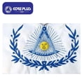 thumbnail image 4 of Past Master Blue Lodge Apron – Navy Blue Velvet Ribbon with Silver Braid, Masonic Regalia with Adjustable Belt, 4 of 5