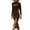 Brown, variant on ChaoHeng Dresses for Women Long Sleeve Dresses Long Sleeve Casual Ladies' Hollow Solid Color Slim Slit Long Sleeved Round Neck High Neck Hip Hugging Dress
