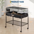 thumbnail image 1 of Kojooin Rolling Small Animal Cage with Storage Shelf, Two-Storey Pet Cage with Ramp and Accessories for Ferrets or Rabbits, 1 of 9